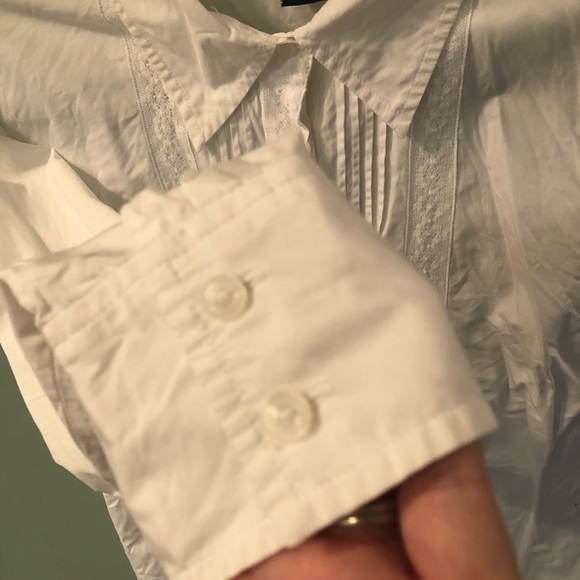 Crisp White Lace Tuxedo button-up - Picture 4 of 5